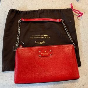 Kate spade red clutch purse